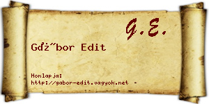 Gábor Edit névjegykártya